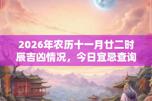 2026年农历十一月廿二时辰吉凶情况，今日宜忌查询