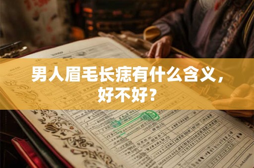 男人眉毛长痣有什么含义，好不好？