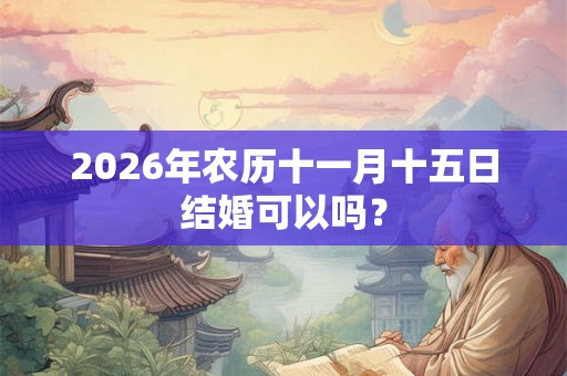 2026年农历十一月十五日结婚可以吗？