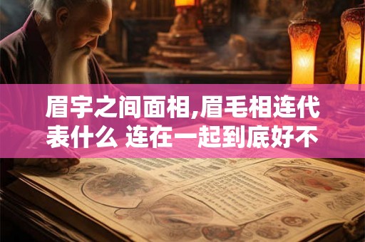 眉宇之间面相,眉毛相连代表什么 连在一起到底好不好