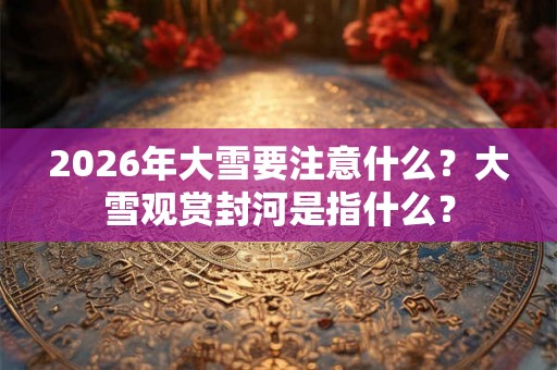 2026年大雪要注意什么？大雪观赏封河是指什么？