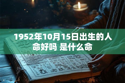 1952年10月15日出生的人命好吗 是什么命