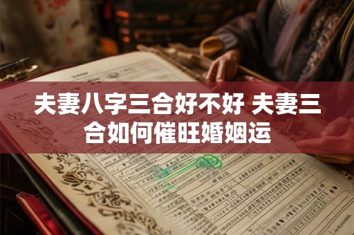 夫妻八字三合好不好 夫妻三合如何催旺婚姻运