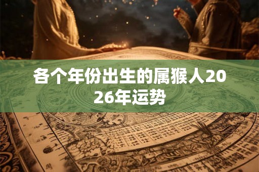各个年份出生的属猴人2026年运势