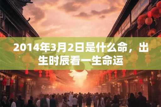 2014年3月2日是什么命，出生时辰看一生命运