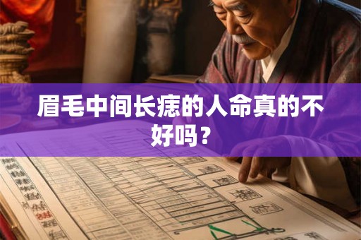 眉毛中间长痣的人命真的不好吗？