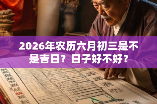 2026年农历六月初三是不是吉日？日子好不好？