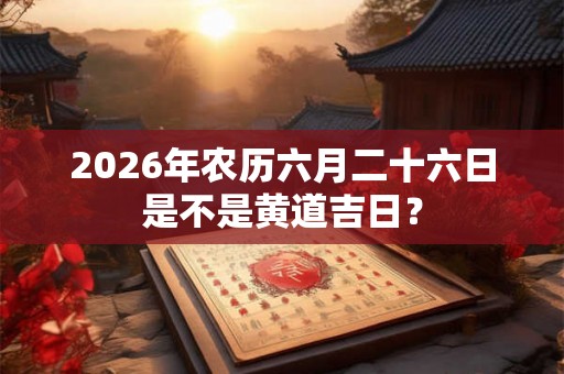 2026年农历六月二十六日是不是黄道吉日? 2026年农历六月二十六日是不是黄道吉日?