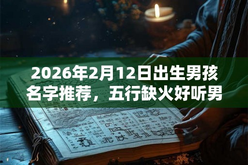 2026年2月12日出生男孩名字推荐，五行缺火好听男孩名字大全