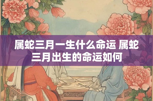属蛇三月一生什么命运 属蛇三月出生的命运如何