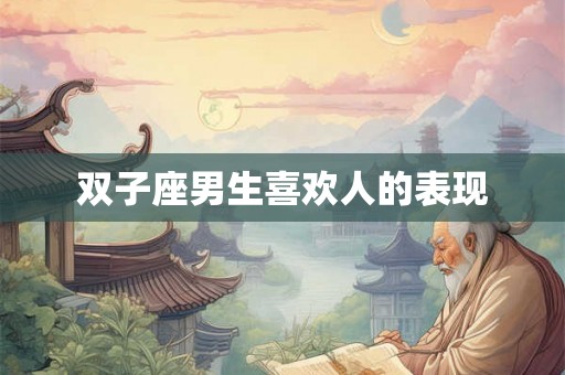 双子座男生喜欢人的表现