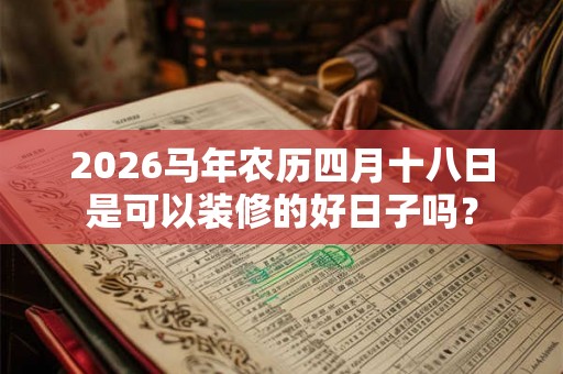 2026马年农历四月十八日是可以装修的好日子吗？