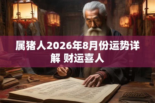 属猪人2026年8月份运势详解 财运喜人