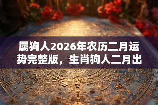 属狗人2026年农历二月运势完整版，生肖狗人二月出生人的命运
