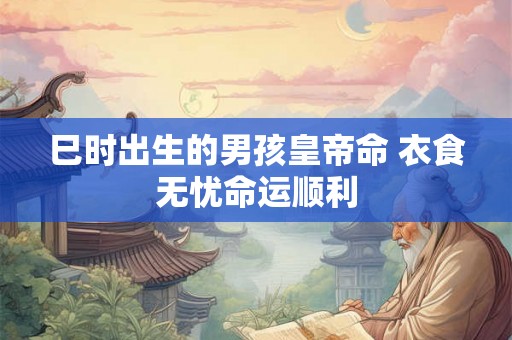 巳时出生的男孩皇帝命 衣食无忧命运顺利