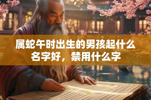 属蛇午时出生的男孩起什么名字好，禁用什么字
