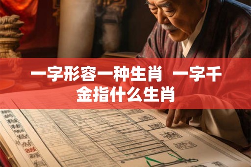 一字形容一种生肖 一字千金指什么生肖 一字形容一种生肖 一字千金指什么生肖