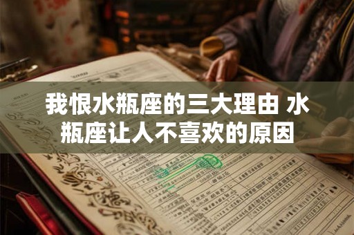 我恨水瓶座的三大理由 水瓶座让人不喜欢的原因
