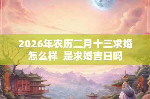 2026年农历二月十三求婚怎么样  是求婚吉日吗