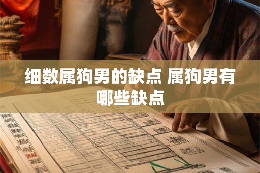 细数属狗男的缺点 属狗男有哪些缺点