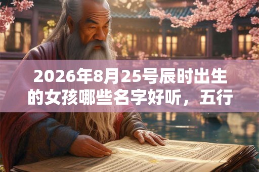 2026年8月25号辰时出生的女孩哪些名字好听，五行属什么
