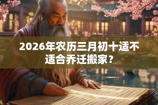 2026年农历三月初十适不适合乔迁搬家？