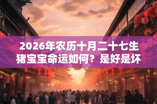 2026年农历十月二十七生猪宝宝命运如何？是好是坏？