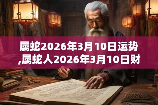 属蛇2026年3月10日运势,属蛇人2026年3月10日财运,生肖蛇2026年3月10日运势