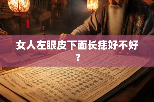 女人左眼皮下面长痣好不好？