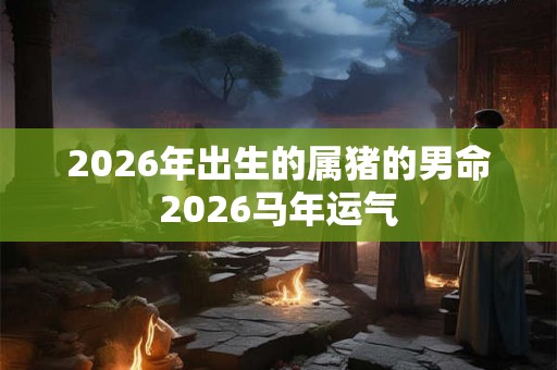 2026年出生的属猪的男命2026马年运气