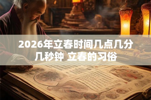 2026年立春时间几点几分几秒钟 立春的习俗