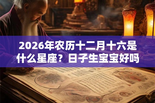 2026年农历十二月十六是什么星座?日子生宝宝好吗? 2026年农历十二月十六是什么星座?日子生宝宝好吗?