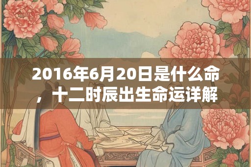 2016年6月20日是什么命，十二时辰出生命运详解