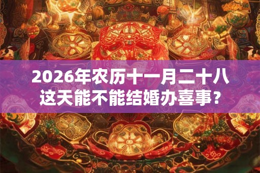 2026年农历十一月二十八这天能不能结婚办喜事？