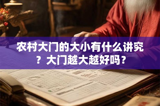 农村大门的大小有什么讲究？大门越大越好吗？