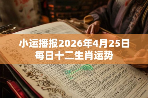 小运播报2026年4月25日每日十二生肖运势 小运播报2026年4月25日每日十二生肖运势