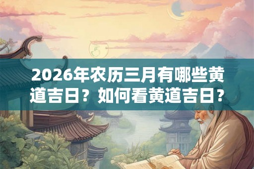 2026年农历三月有哪些黄道吉日?如何看黄道吉日? 2026年农历三月有哪些黄道吉日?如何看黄道吉日?