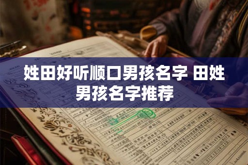 姓田好听顺口男孩名字 田姓男孩名字推荐