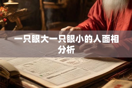 一只眼大一只眼小的人面相分析