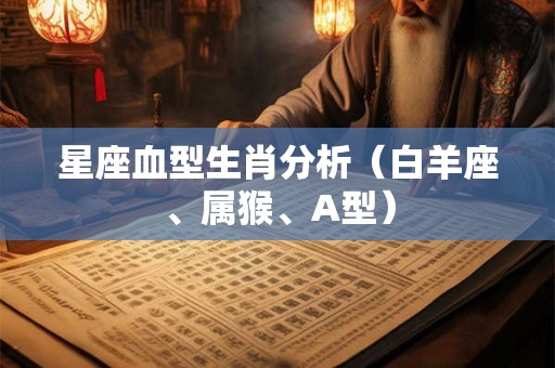 星座血型生肖分析（白羊座、属猴、A型）