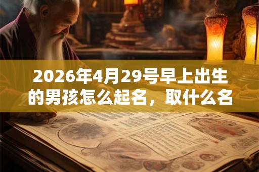 2026年4月29号早上出生的男孩怎么起名，取什么名字吉祥？