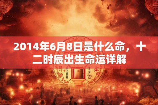 2014年6月8日是什么命，十二时辰出生命运详解