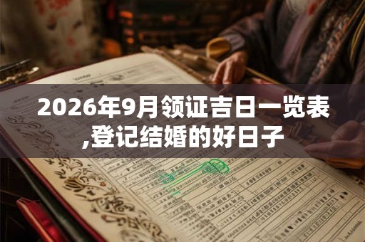 2026年9月领证吉日一览表,登记结婚的好日子