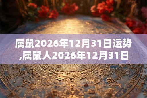 属鼠2026年12月31日运势,属鼠人2026年12月31日财运,生肖鼠2026年12月31日运势