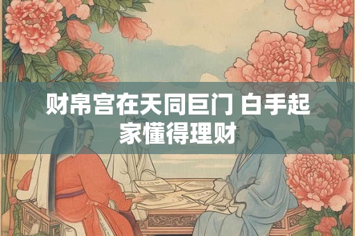财帛宫在天同巨门 白手起家懂得理财