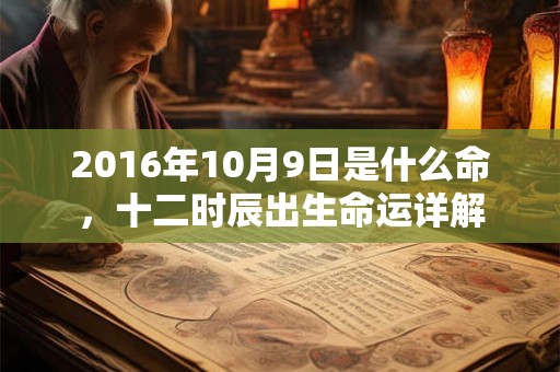 2016年10月9日是什么命，十二时辰出生命运详解