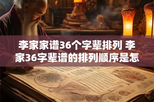 李家家谱36个字辈排列 李家36字辈谱的排列顺序是怎样的