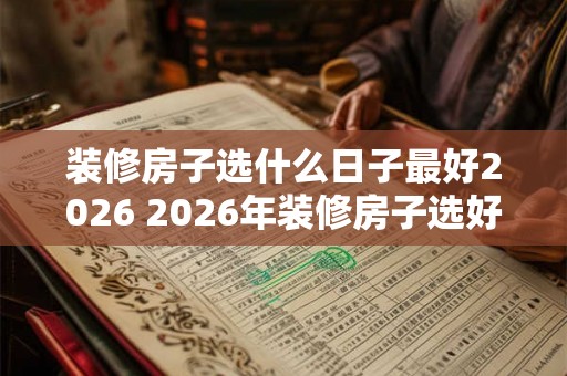 装修房子选什么日子最好2026 2026年装修房子选好日子