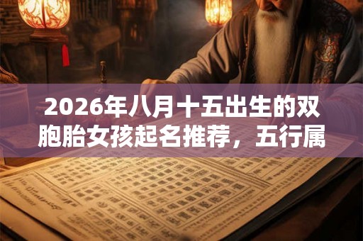 2026年八月十五出生的双胞胎女孩起名推荐，五行属什么