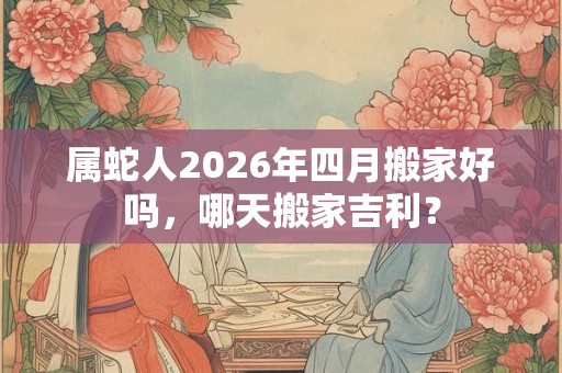 属蛇人2026年四月搬家好吗，哪天搬家吉利？